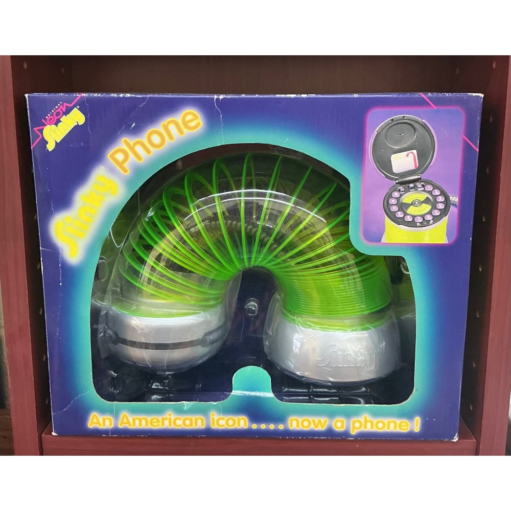Vintage Y2K 1999 Original Neon Slinky‎ Phone Lime Green Retro Landline NIB